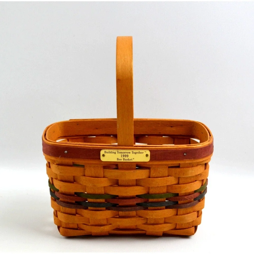 Longaberger 1999 Building Tomorrow Together Bee Basket Red‎ Grn Blu Pur Weaves
